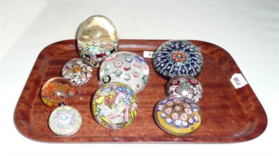 Lot 194 - Nine millefiori glass paperweights