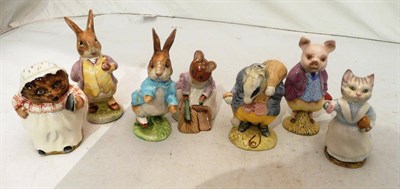 Lot 213 - Seven assorted Beatrix Potter figures