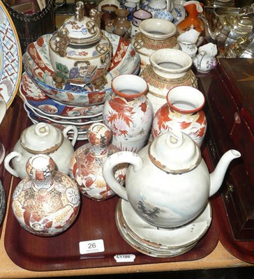 Lot 26 - A tray of Japanese ceramics including Imari etc