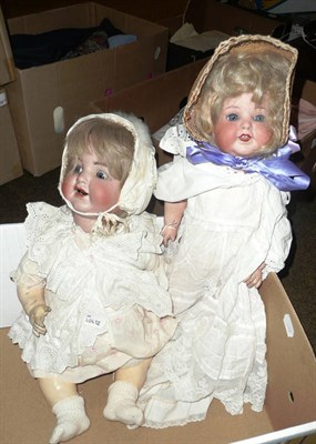 Lot 46 - Heubach Kopplesdorf 996 bisque socket head doll, with quivering tongue, later wig, sleeping...