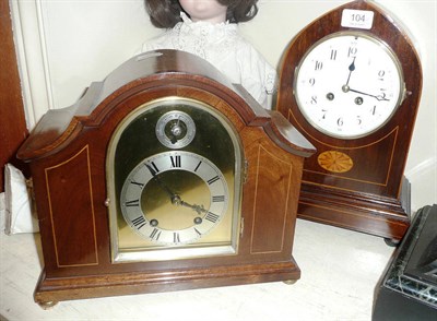 Lot 104 - An Edwardian clock and another