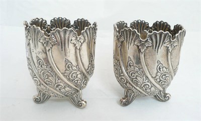 Lot 160 - A pair of Victorian silver vases, London 1891, 11oz