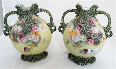 Lot 163 - A pair of Japanese porcelain vases