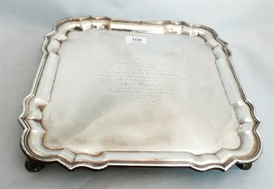 Lot 168 - A silver salver engraved with a presentation inscription, London 1911, 34.7oz