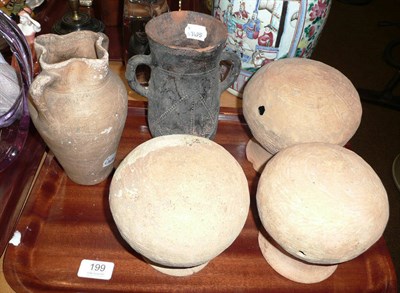 Lot 199 - Five antique terracotta vessels