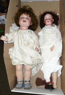 Lot 202 - Goebels Bisque Shoulder Head Doll, impressed with WG and crown, with original wig, sleeping...