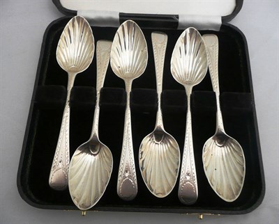 Lot 211 - A set of six silver teaspoons, London 1805, Solomon Hougham, cased
