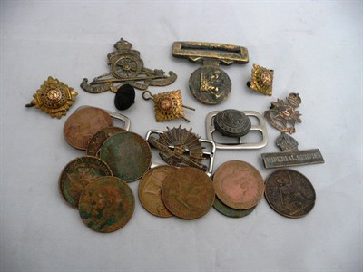 Lot 212 - 19th century rifle and a quantity of coins, badges and ribbons