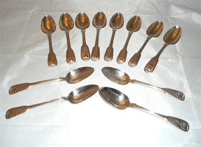Lot 238 - A composite set of twelve silver dessert spoons, 19oz