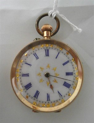 Lot 247 - A lady's fob watch stamped '14K'