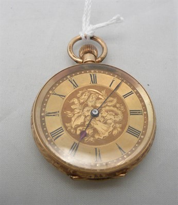 Lot 248 - A lady's fob watch stamped '14K'