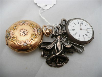 Lot 254 - A Waltham fob watch and a silver pocket watch