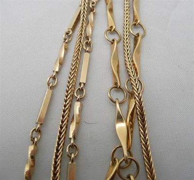 Lot 259 - Three gold necklaces, 57.8g approximate weight