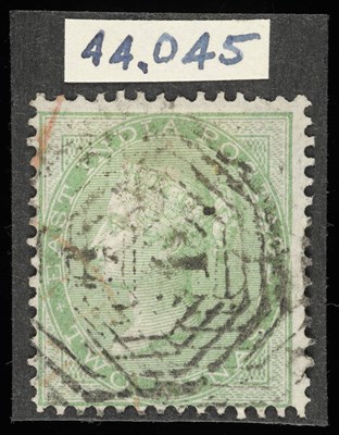Lot 117 - India. 1856-1864 2a yellow-green. Postally used in Calcutta.. Prepared for use, but not...