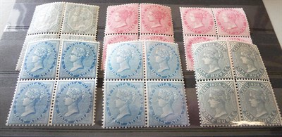 Lot 122 - India. 1867 6a 8p slate, 1868 8a rose and 8a pale rose, 1873 1/2a deep blue and 1/2a blue and...