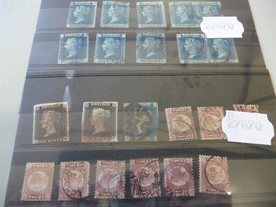 Lot 166 - Great Britain. A selection of used line engraved issues. Includes two 1840 1d blacks J - C and...