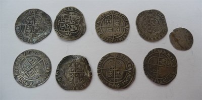 Lot 236 - Elizabeth I six pences (5) - 1567, 1570, 1573, 1568; Charles I (3) and two miscellaneous...