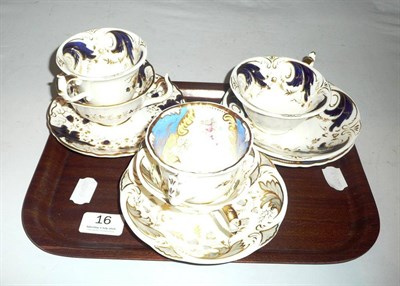 Lot 16 - Rockingham cups and saucers
