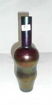 Lot 19 - Loetz-style tall bottle vase (af)