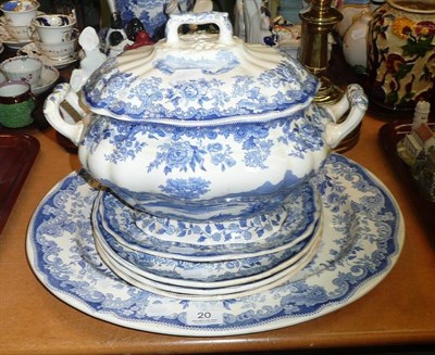 Lot 20 - Copeland blue and white dinnerwares (Rhine)