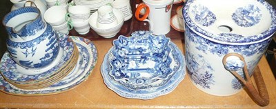 Lot 24 - Slop pail, sparrow beak jug, soup bowl, two plates, a dish and a platter, a Minton D'Orsay...