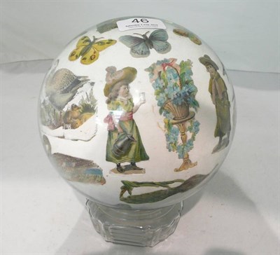 Lot 46 - A Decalomania globe and associated stand by Wachter & Co