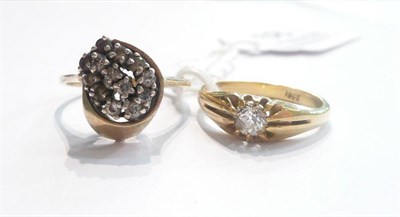 Lot 68 - Gold solitaire ring and another ring