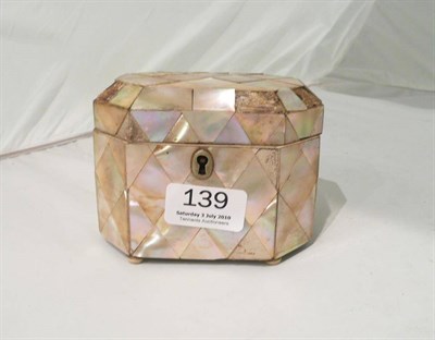 Lot 139 - A mother of pearl small tea caddy (a.f.)