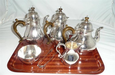 Lot 170 - Five piece silver tea set, London 1957