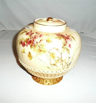 Lot 171 - Royal Worcester blush ivory pot pourri vase and inner cover