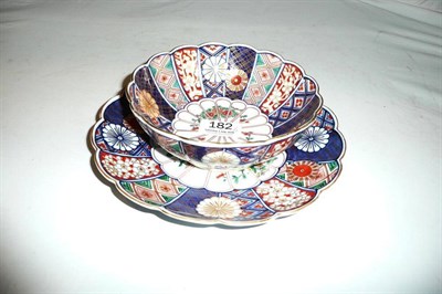 Lot 182 - Chinese Imari fluted bowl and a plate