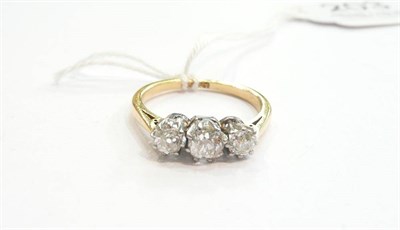 Lot 203 - 18ct gold three stone diamond ring