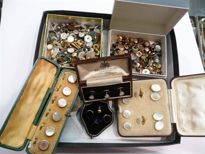 Lot 204 - A box of cufflinks, studs etc