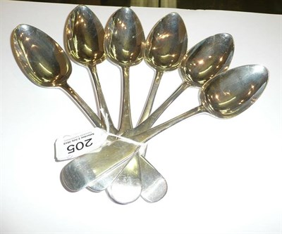 Lot 205 - Set of six Scottish silver tablespoons