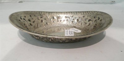 Lot 215 - Continental white metal oval dish