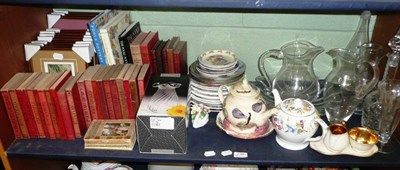 Lot 238 - A shelf of ceramics, glass, travel and reference books, Flower Fairies prints, four other...