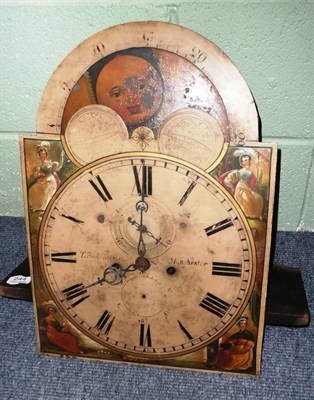 Lot 244 - A longcase clock dial and movement