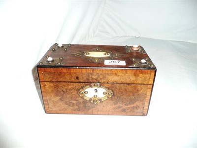 Lot 267 - Victorian burr walnut tea caddy