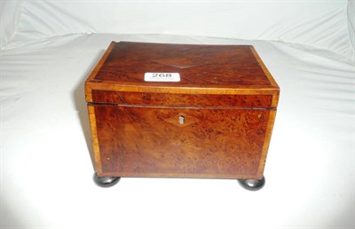 Lot 268 - Burr-yew tea caddy