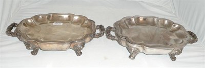 Lot 270 - A pair of plated serving dishes and liners