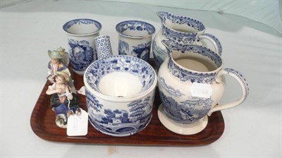 Lot 276 - A quantity of blue & white china including Masons and Spode and a pair of Continental porcelain...