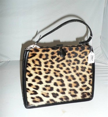 Lot 287 - Vintage 1960's Leopard skin handbag with CITES license