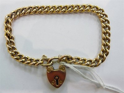 Lot 319 - 9ct gold bracelet with padlock fastener, 10gms