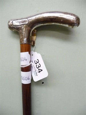 Lot 334 - A silver mounted walking cane