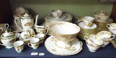 Lot 337 - A shelf of dinner and tea wares by Spode, Hammersley, Japanese etc