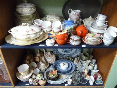 Lot 342 - Quantity of miscellaneous ceramics and glass, including dinner wares, tea wares, blue and...