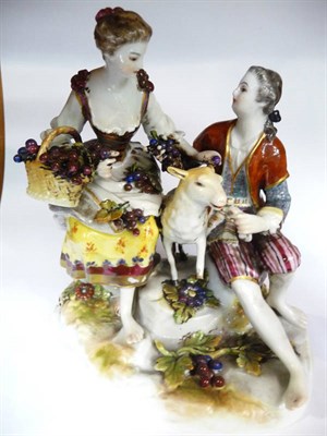 Lot 345 - German porcelain Shepherd group