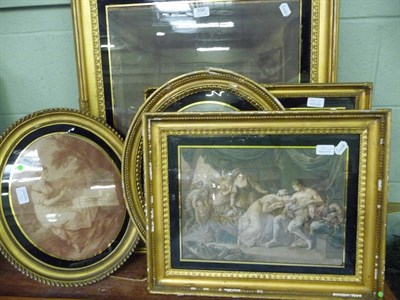 Lot 396 - Five gilt framed prints