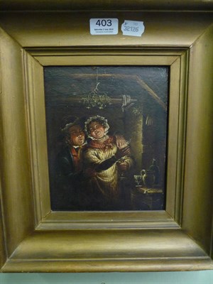 Lot 403 - 19th century gilt framed oil on board signed W Percy