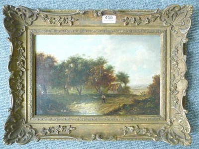 Lot 415 - Manner of Joseph Thors, Rural Scene, oil on canvas, bears a false signature